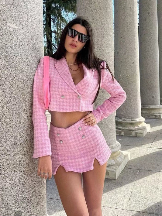 The Capri Pink Skort Blazer Set