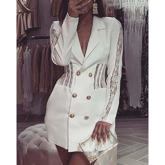 The Lacey Trimmed Blazer Dress