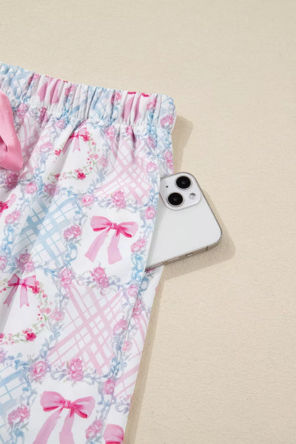 pink two piece skirt set