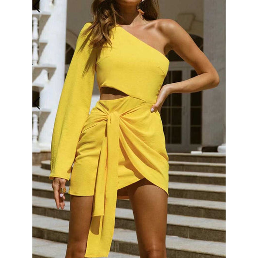 The Kaelan Tied Bow Hollow Out Mini Dress