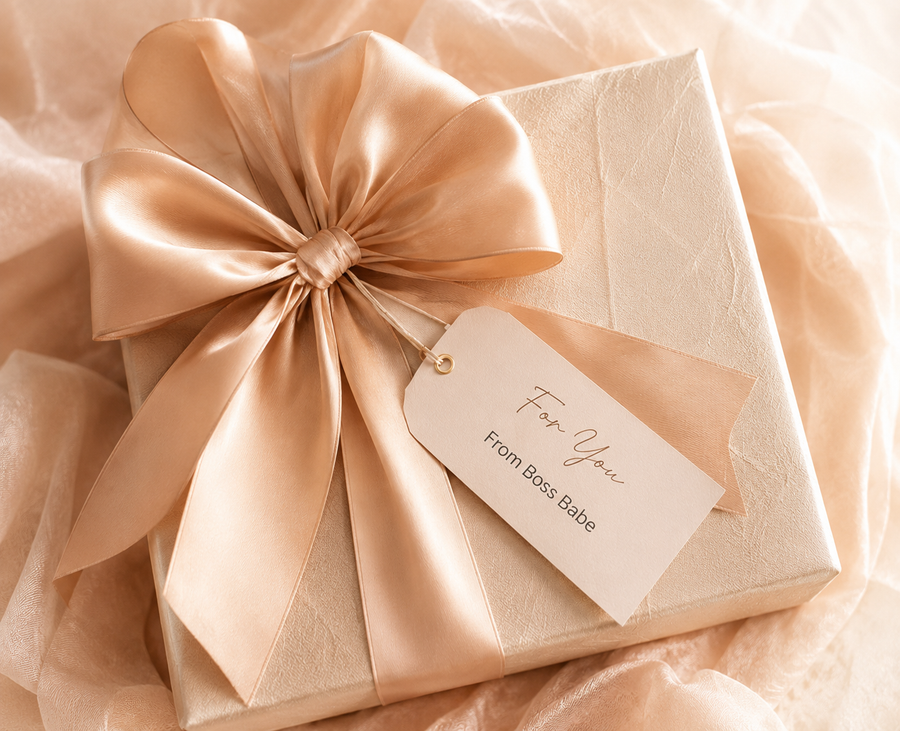 Wrapped gift with ribbon