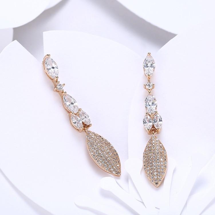 Austrian Crystal Pear Earrings 18K
