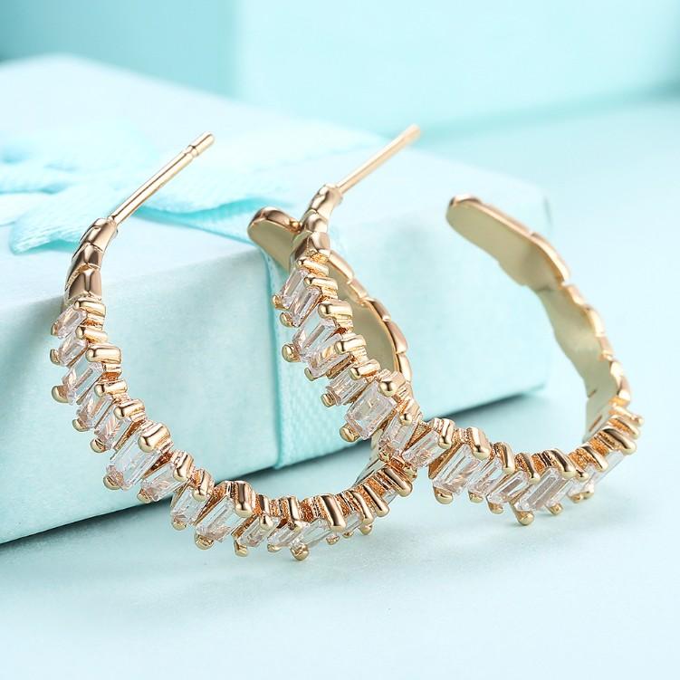 Italian Crystal Dust Earrings 18K Gold