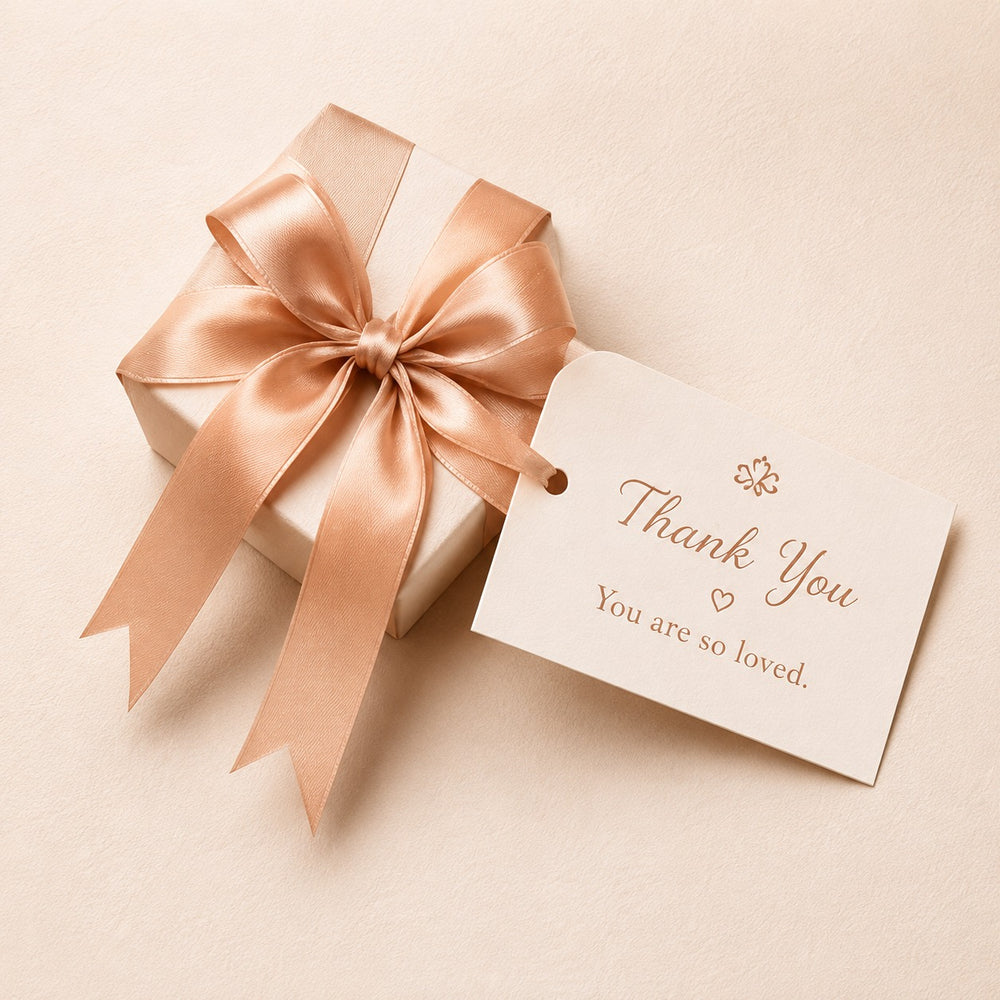 Thank you card and ribbon