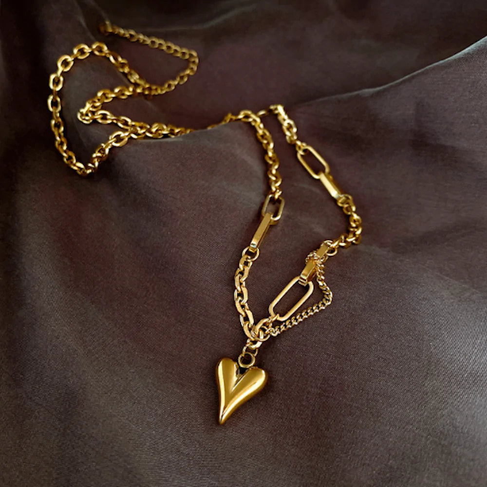 Heart Shape Pedant & Chain Necklace