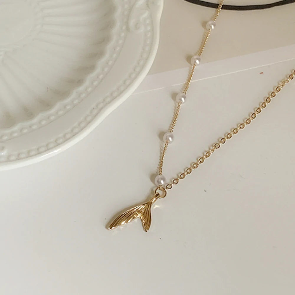 Mermaid Necklace & Pearl Chain Necklace
